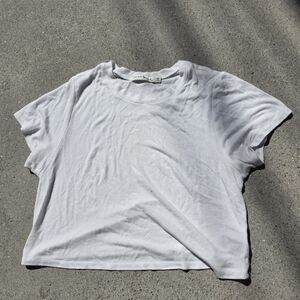 Classic White Ribbed Short Sleeve Tee